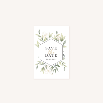 Save the date mariage eucalyptus vegetal nature mariage