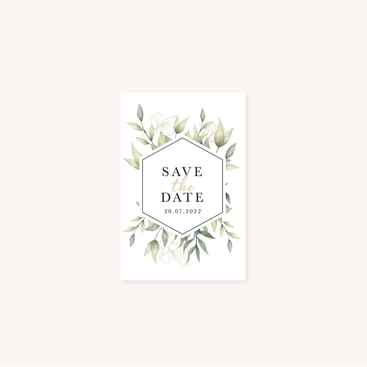 Save the date mariage eucalyptus vegetal nature mariage