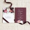 Faire-part mariage burgundy fleurs bordeaux eucalyptus