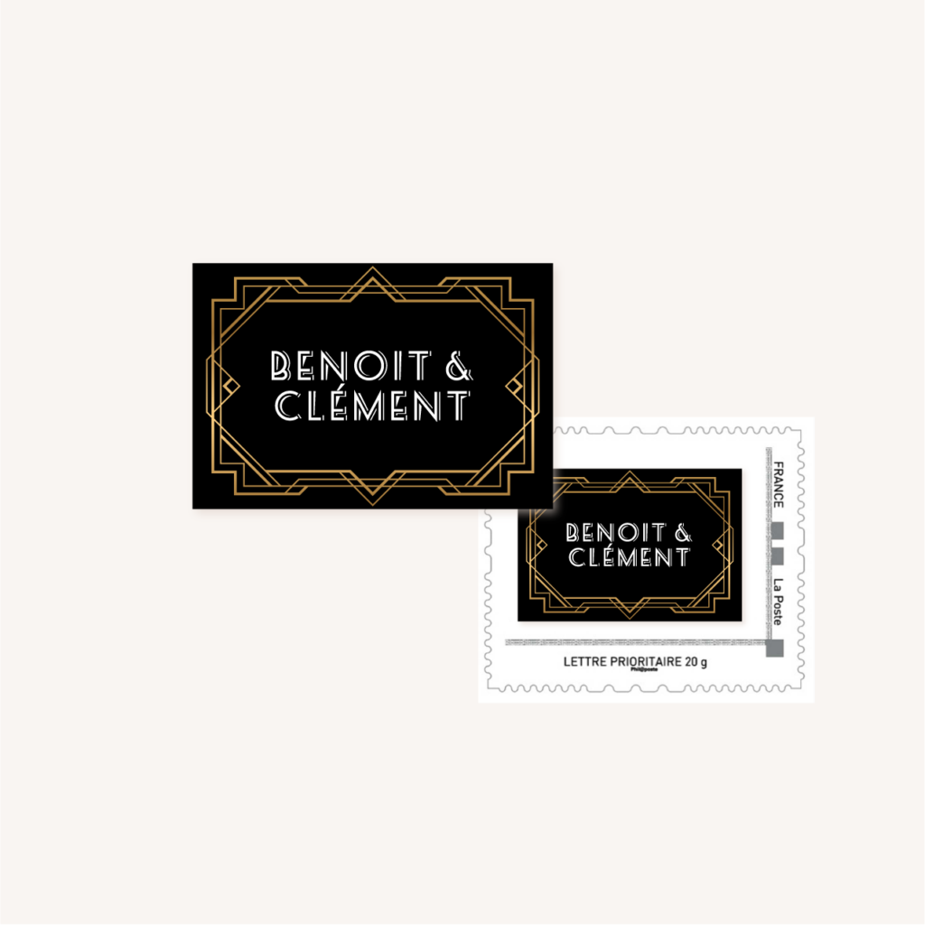 Timbre personnalisé mariage et papeterie Le Comptoir du Bonheur