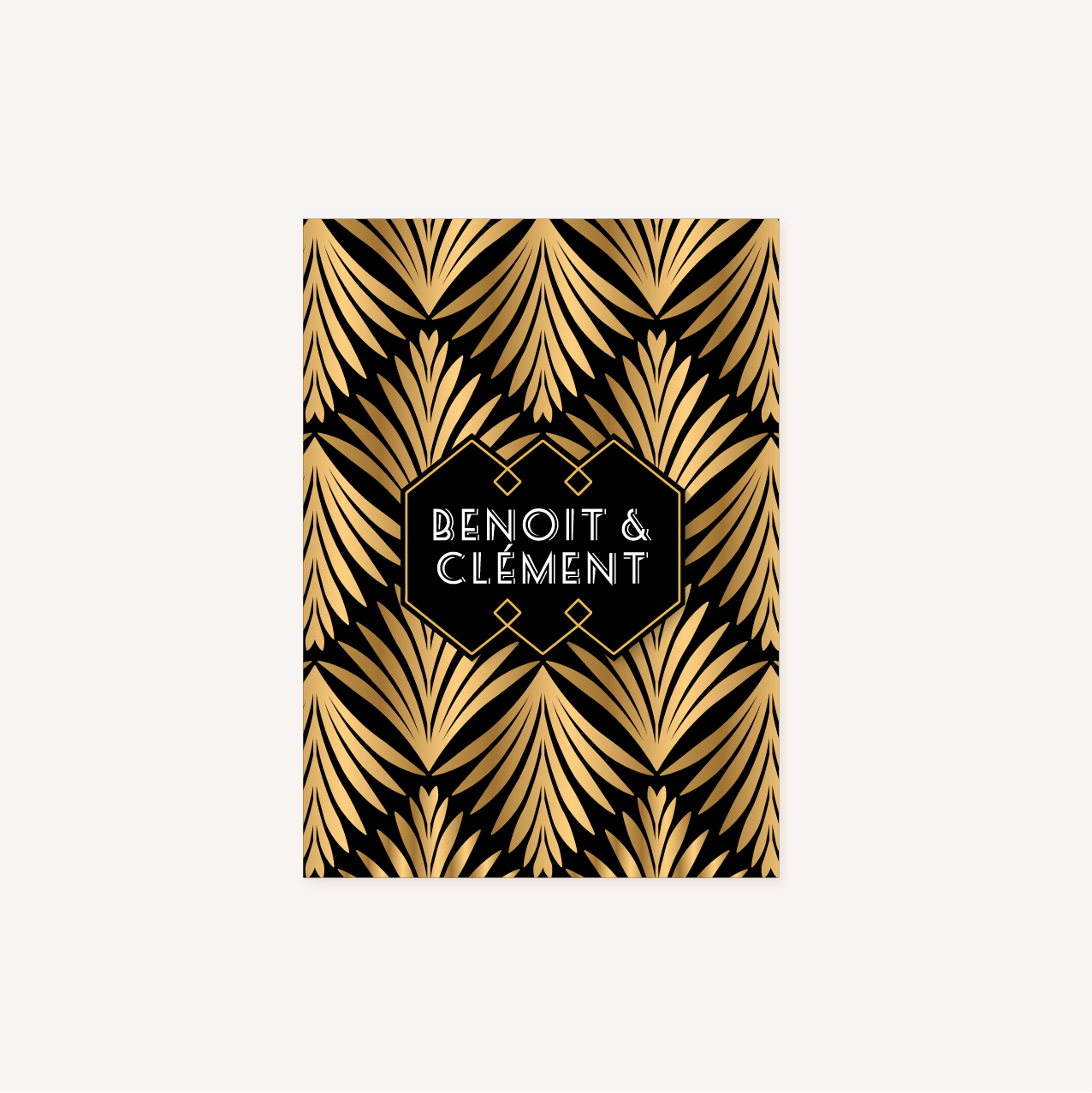 faire-part mariage art deco gatsby noir or dore