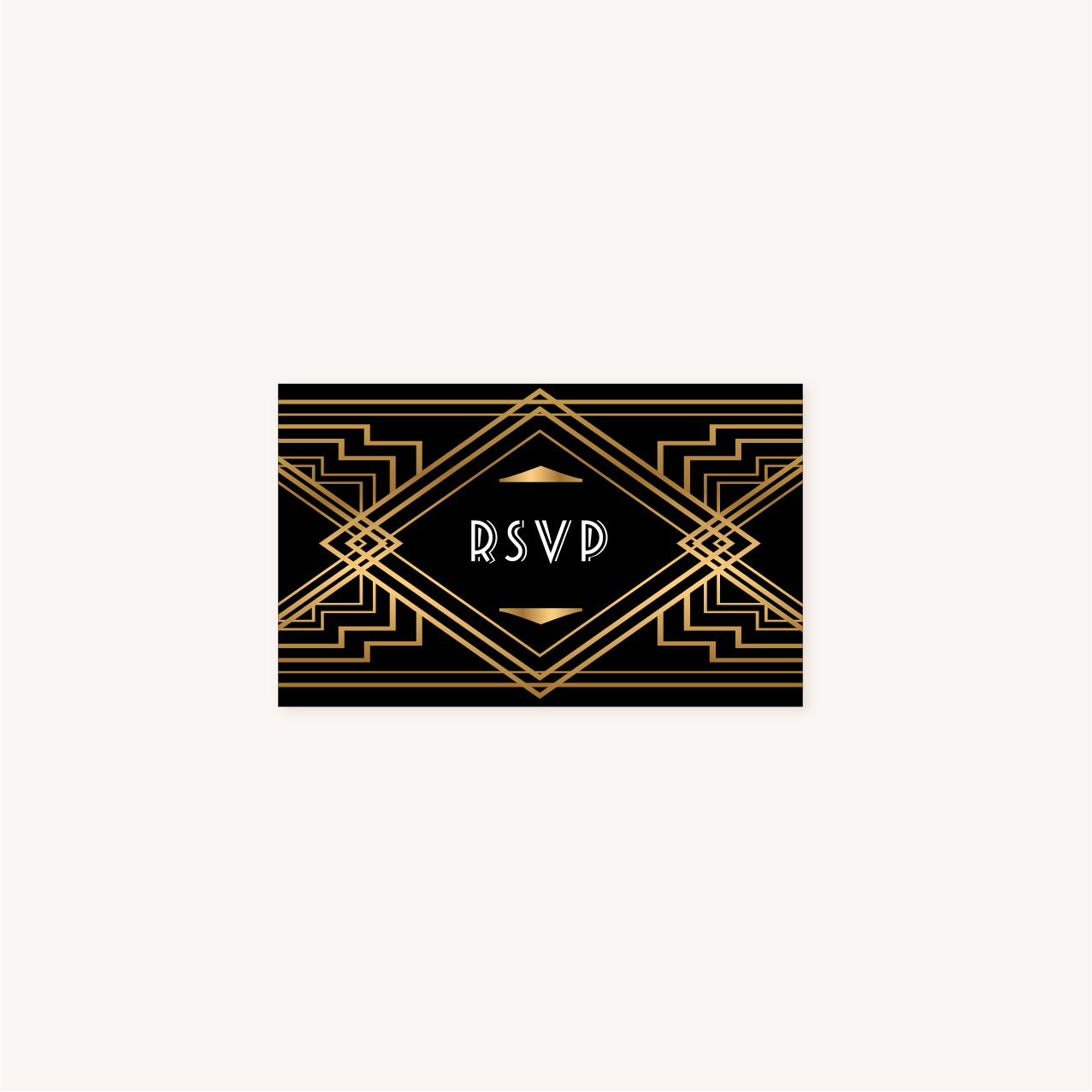 rsvp faire-part mariage art deco gatsby noir or dore