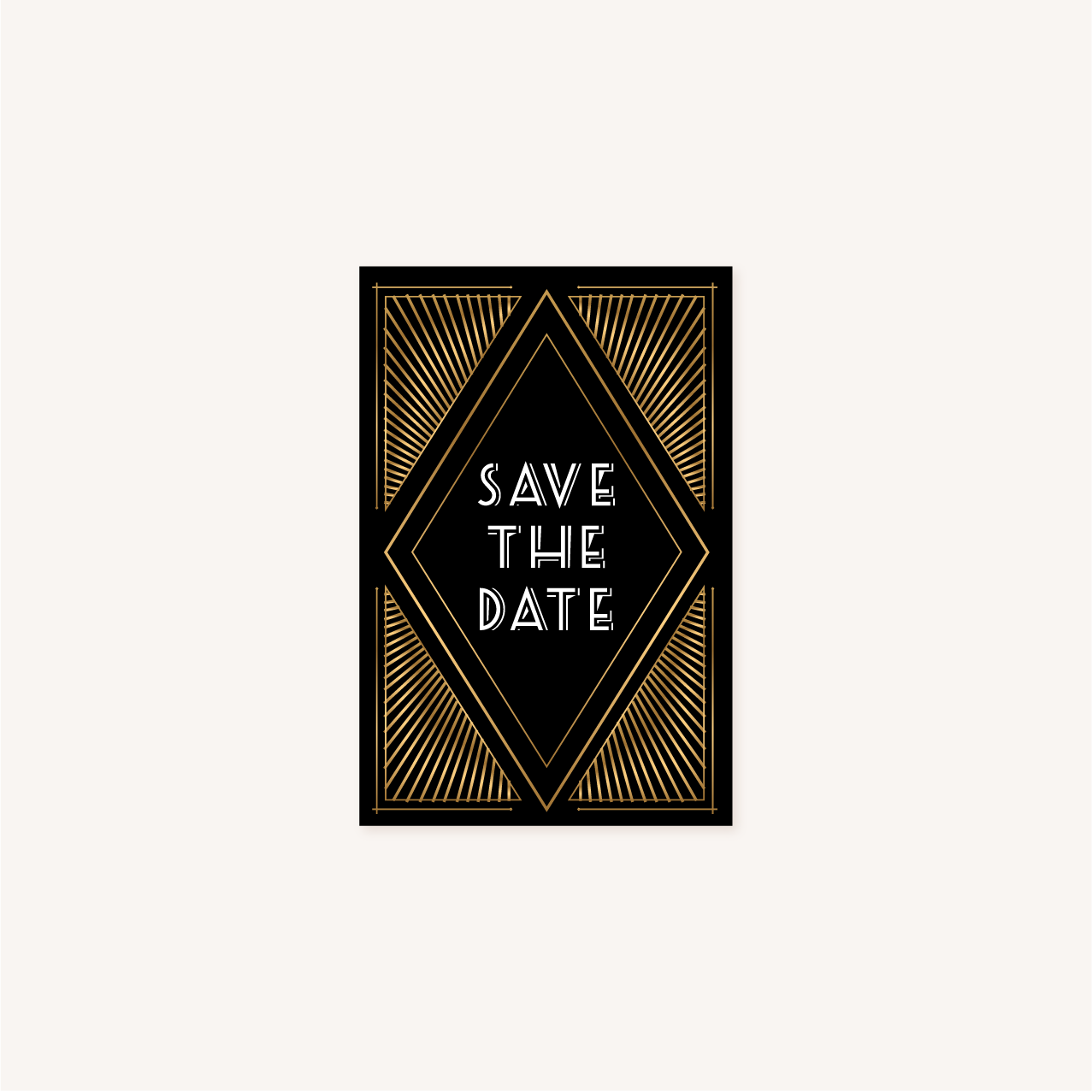 save the date mariage art deco gatsby noir or dore