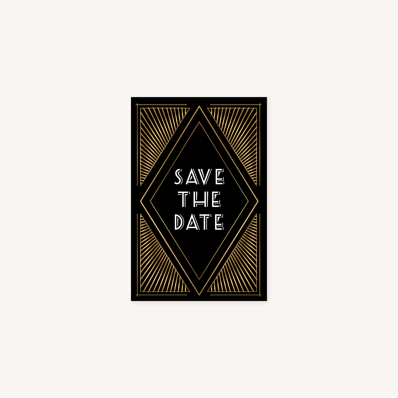 save the date mariage art deco gatsby noir or dore
