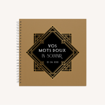 livre d'or mariage art deco gatsby noir or dore