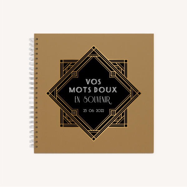 livre d'or mariage art deco gatsby noir or dore