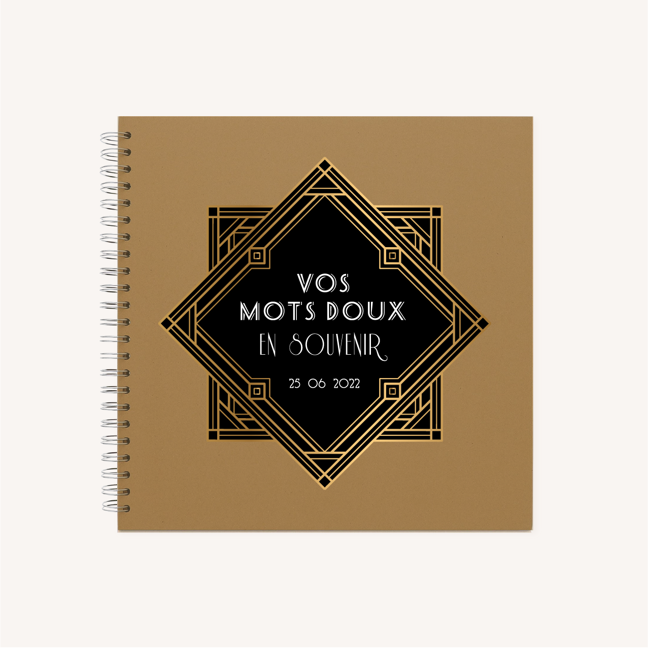 livre d'or mariage art deco gatsby noir or dore