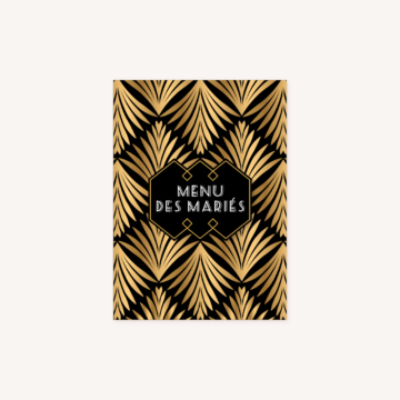 menu mariage art deco gatsby noir or dore