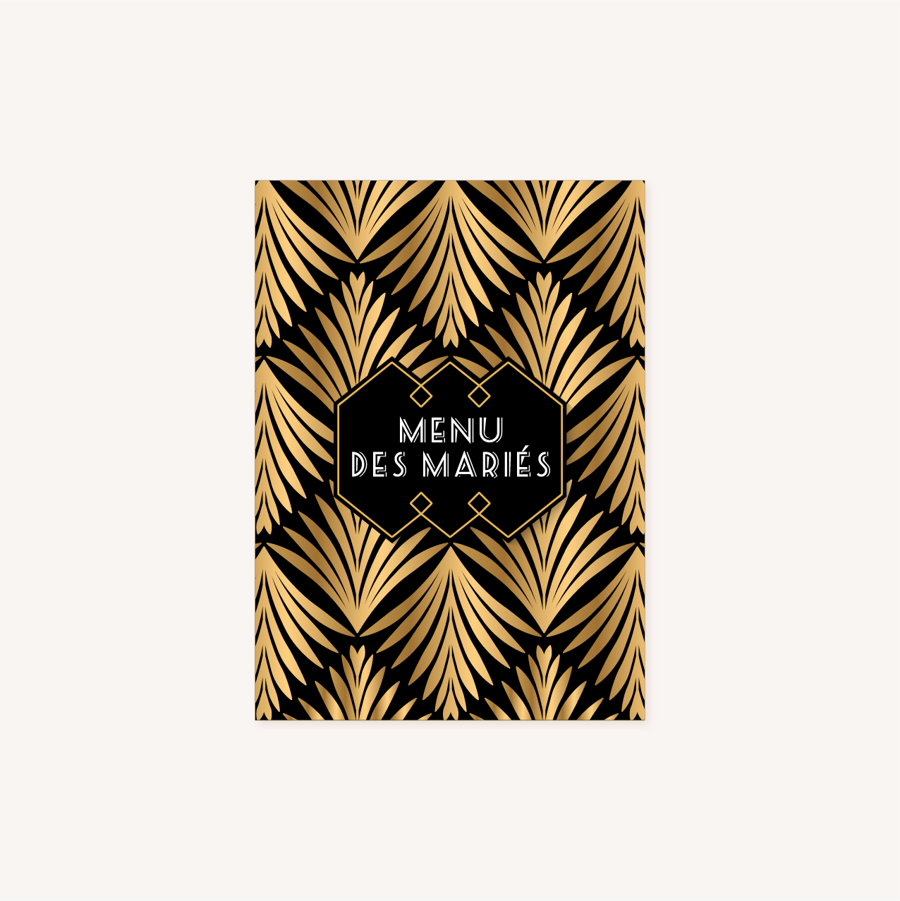 menu mariage art deco gatsby noir or dore