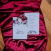 Save the date mariage burgundy fleurs bordeaux eucalyptus
