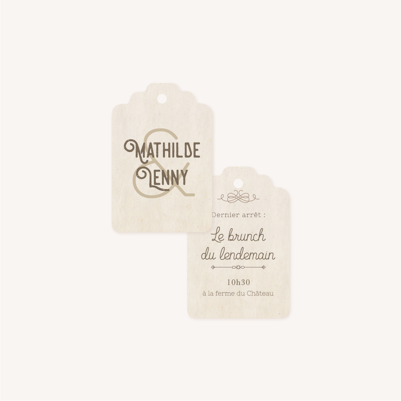 Carton brunch faire-part mariage voyage vintage