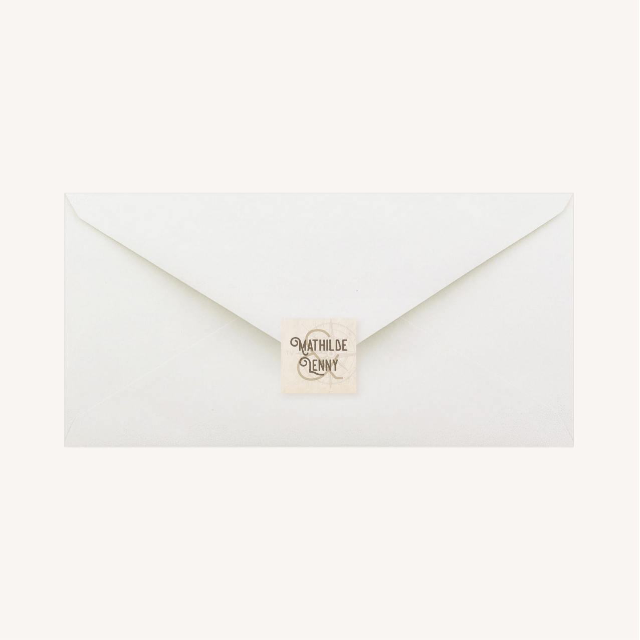 enveloppe blanche étiquette faire-part mariage voyage vintage