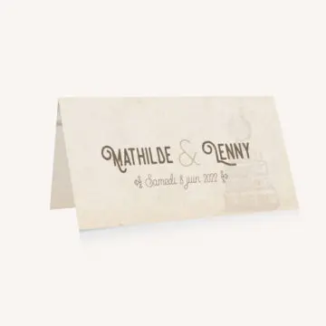 Pochette faire-part mariage voyage vintage