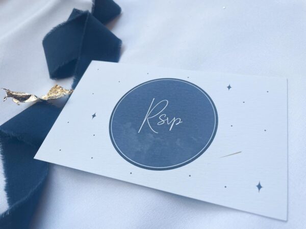 RSVP faire-part mariage étoiles ciel lune nuit étoilée