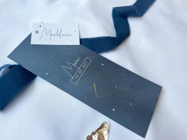 Menu mariage étoiles ciel lune nuit étoilée