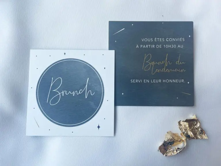 Brunch faire-part mariage étoiles ciel lune nuit étoilée