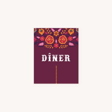 Carton dîner mariage mexico dia de los muertos mexique colorful cinco de mayo