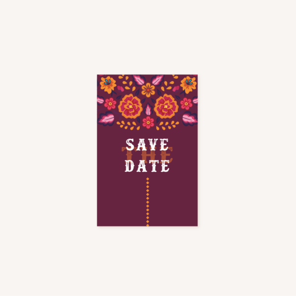Save the date mariage mexico dia de los muertos mexique fiesta colorful cinco de mayo