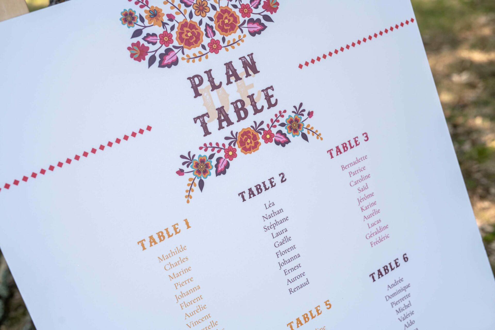 Panneau plan de table mariage mexico dia de los muertos mexique fiesta original colorful cinco de mayo
