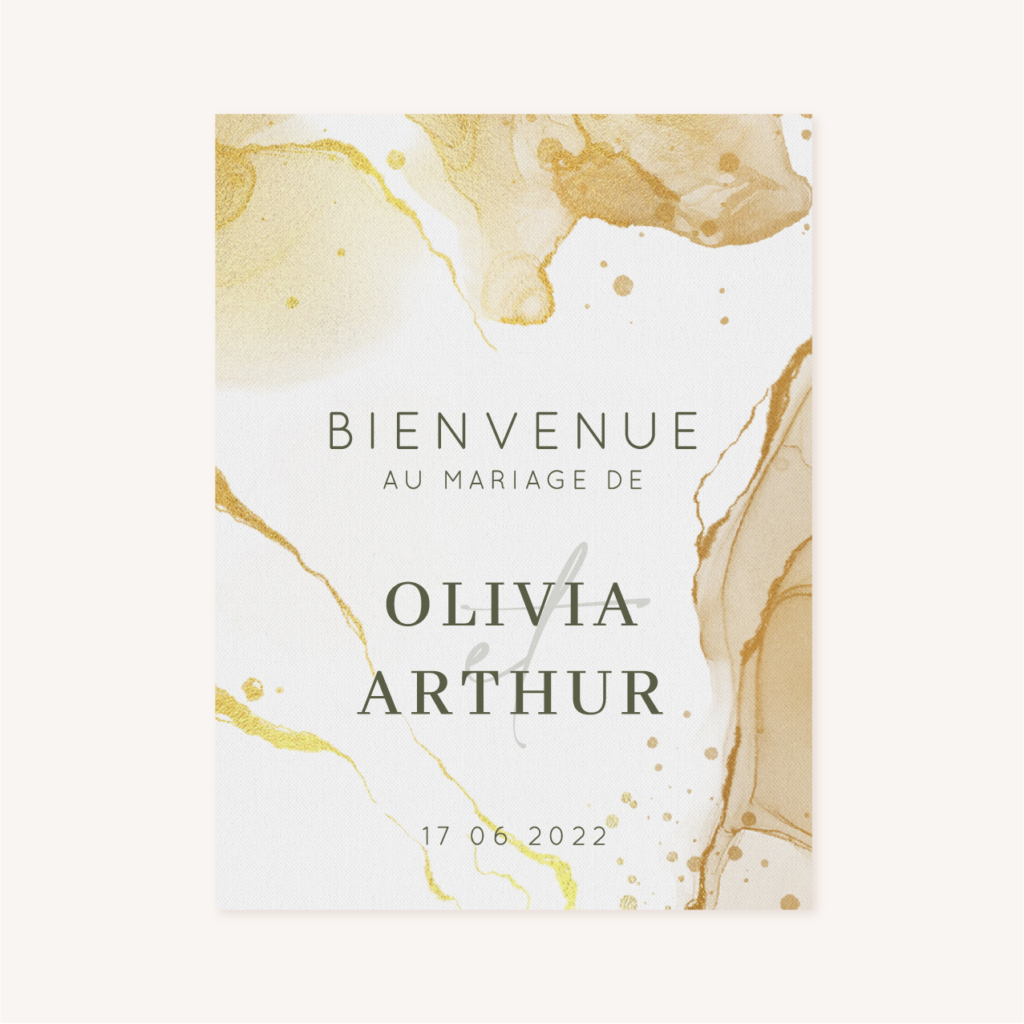 Panneau acceuil mariage bohème naturel jaune moutarde vert