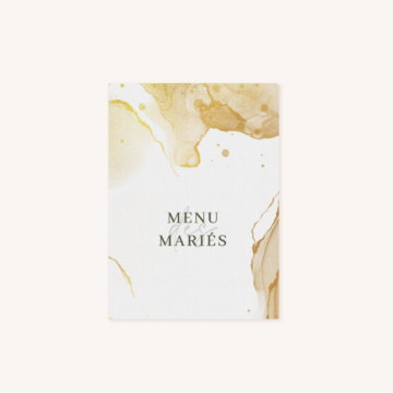 Menu mariage bohème naturel jaune moutarde vert