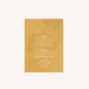 Menu mariage bohème naturel jaune moutarde vert