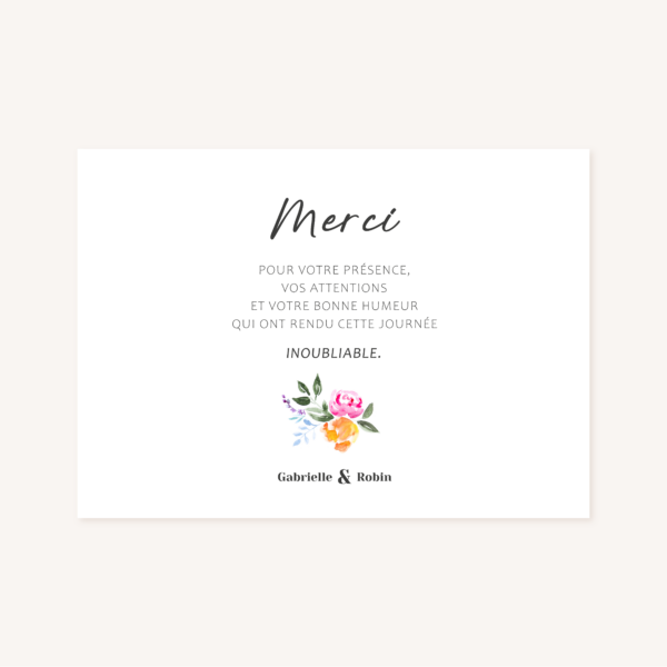 Faire-part mariage fleurs aquarelle mariage fleuris