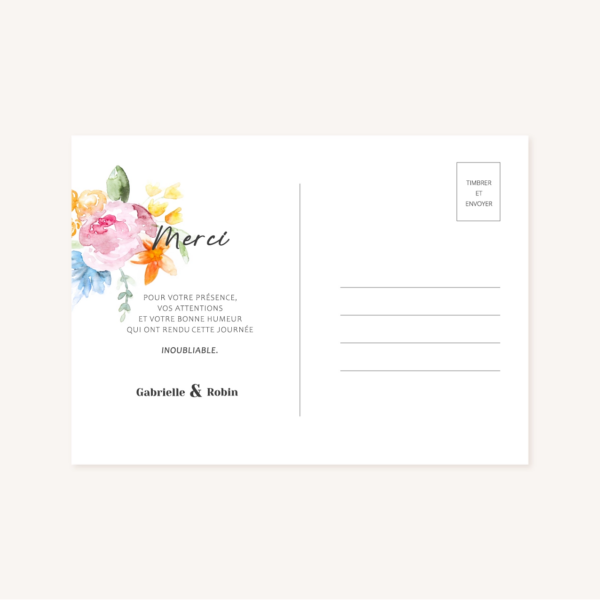 Faire-part mariage fleurs aquarelle mariage fleuris