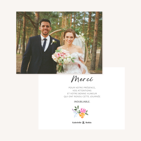 Faire-part mariage fleurs aquarelle mariage fleuris