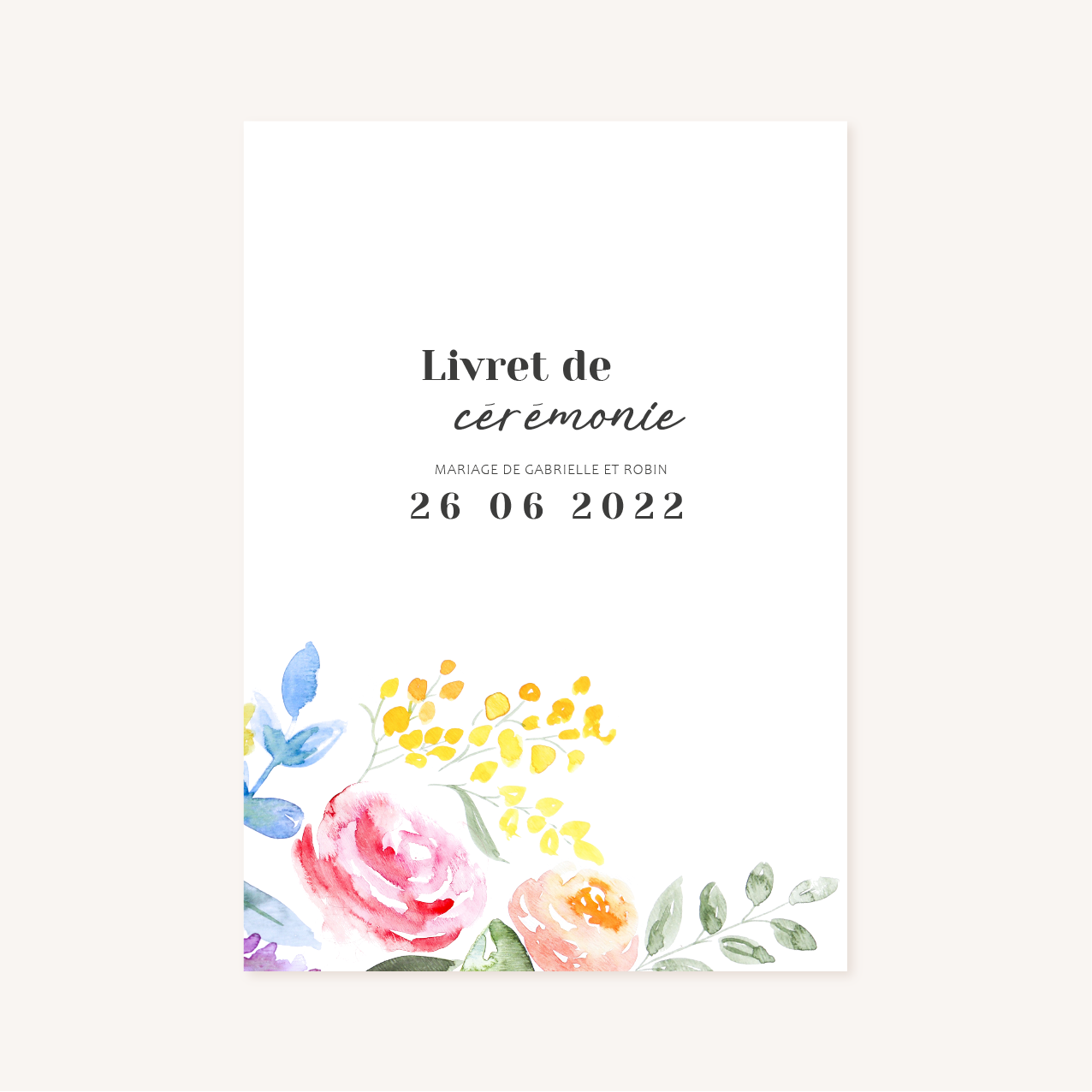 Faire-part mariage fleurs aquarelle mariage fleuris