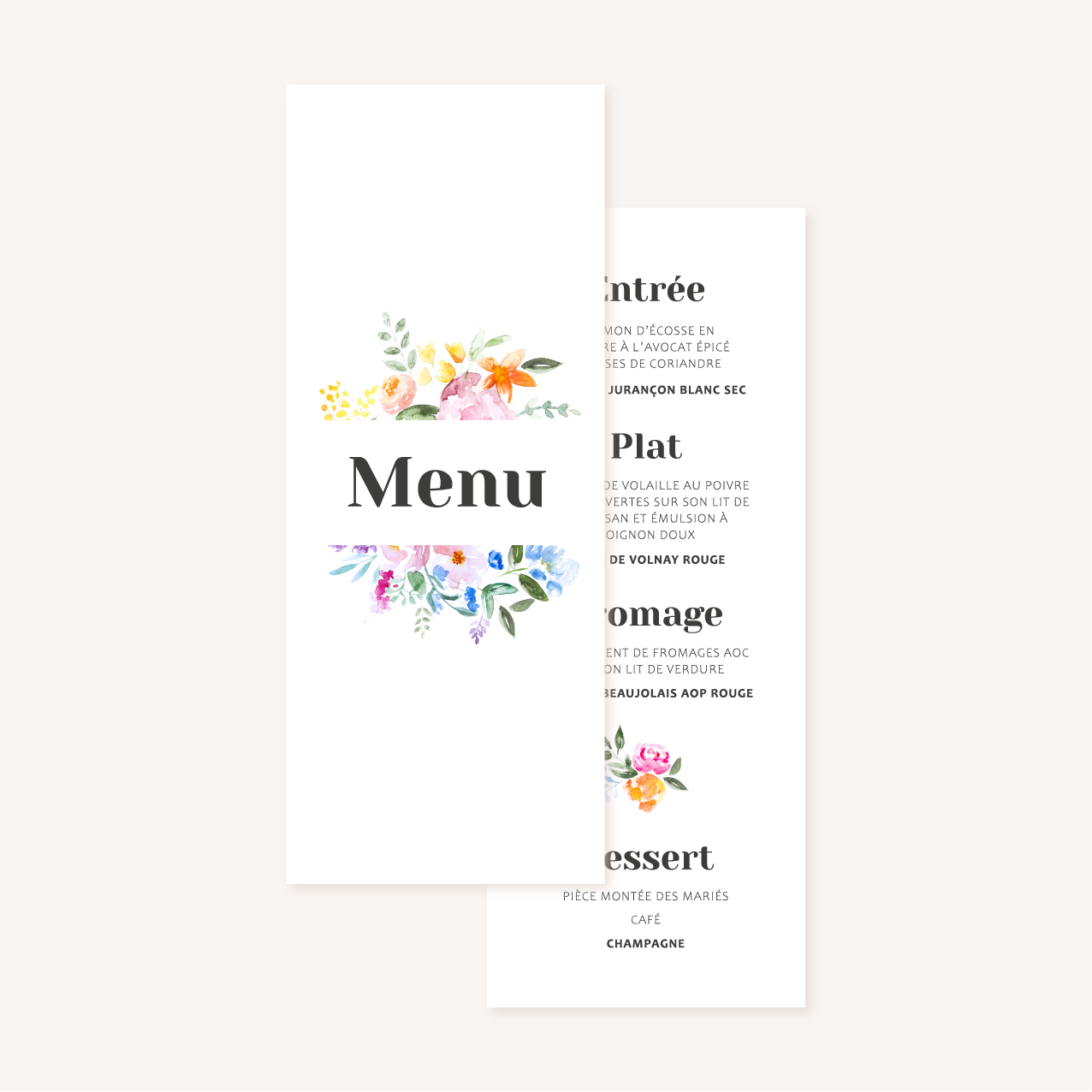 Faire-part mariage fleurs aquarelle mariage fleuris