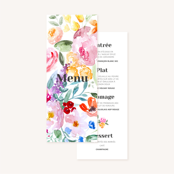 Faire-part mariage fleurs aquarelle mariage fleuris