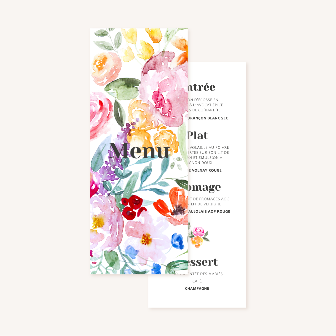 Faire-part mariage fleurs aquarelle mariage fleuris