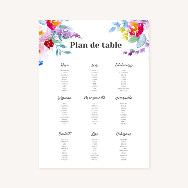 Faire-part mariage fleurs aquarelle mariage fleuris