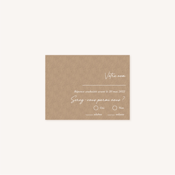 Rsvp mariage kraft dentelle champêtre