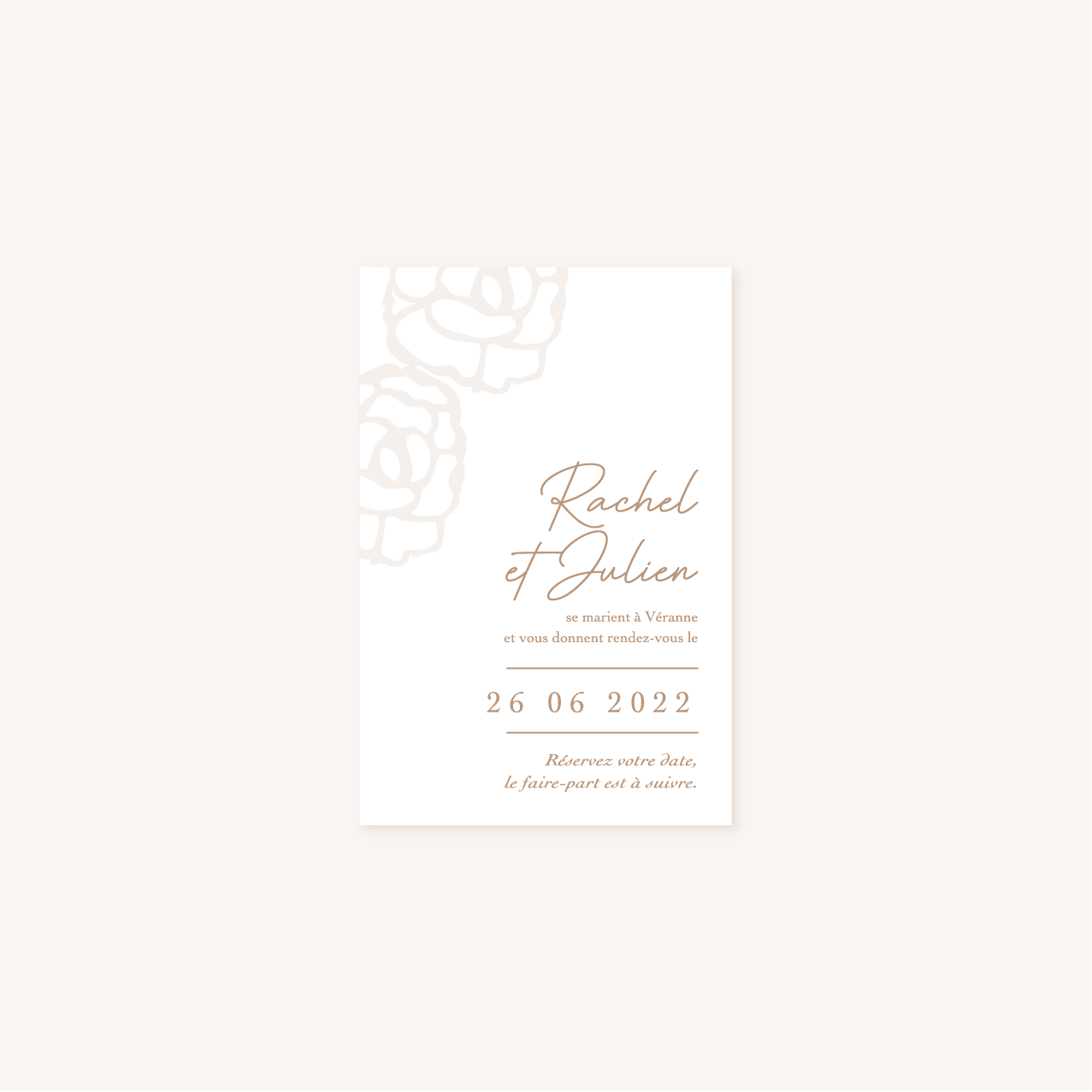 Save the date mariage kraft dentelle champêtre