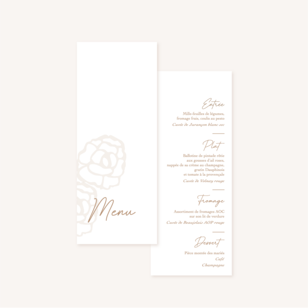 Menu individuel mariage kraft dentelle champêtre