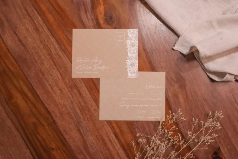 Rsvp mariage kraft dentelle champêtre
