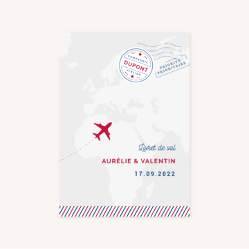 Collection faire-part mariage billet d'avion air mail air france