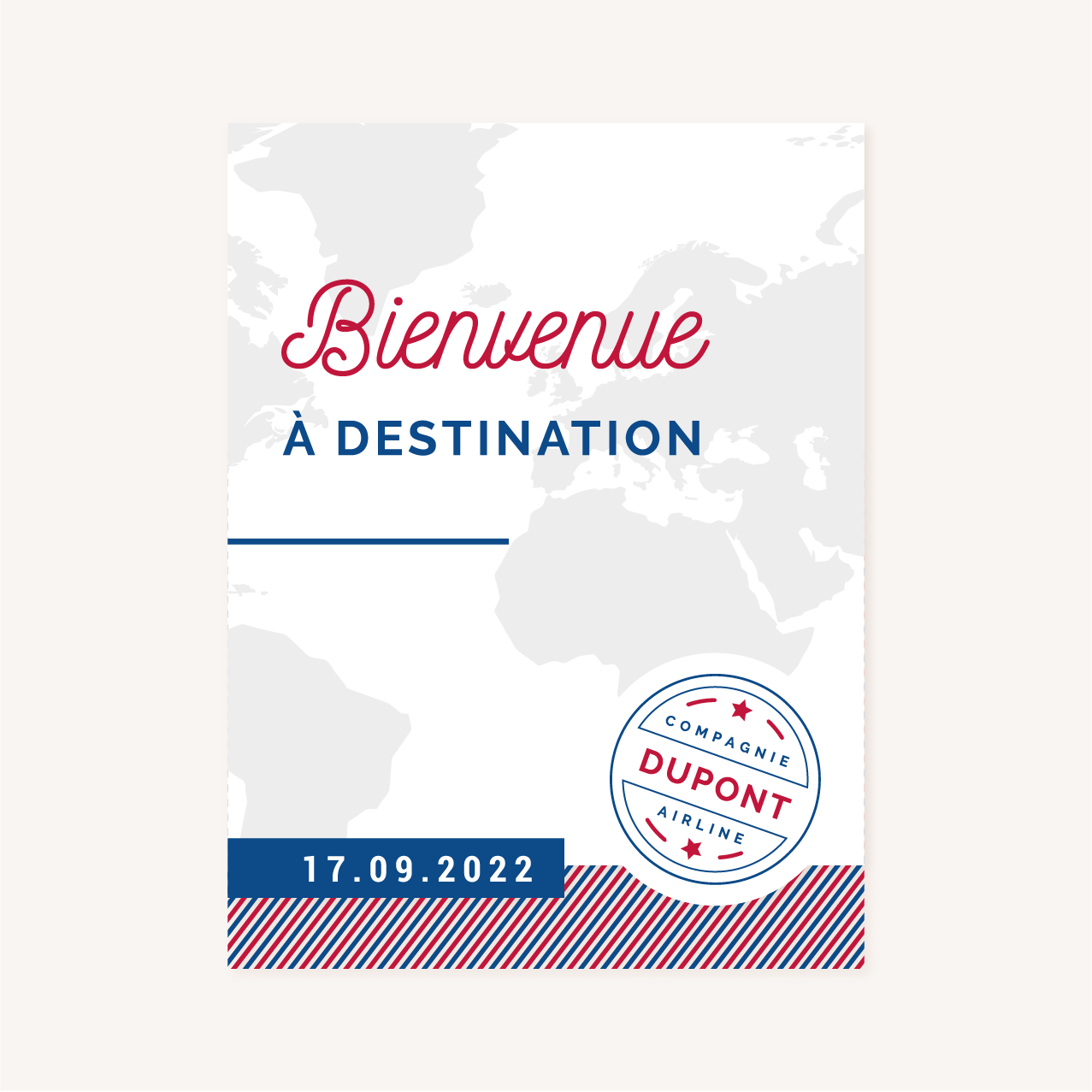 Collection faire-part mariage billet d'avion air mail air france