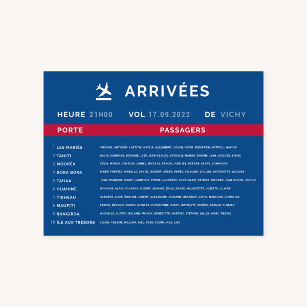 Collection faire-part mariage billet d'avion air mail air france