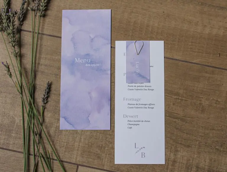 Faire-part lavande mariage provence provencal