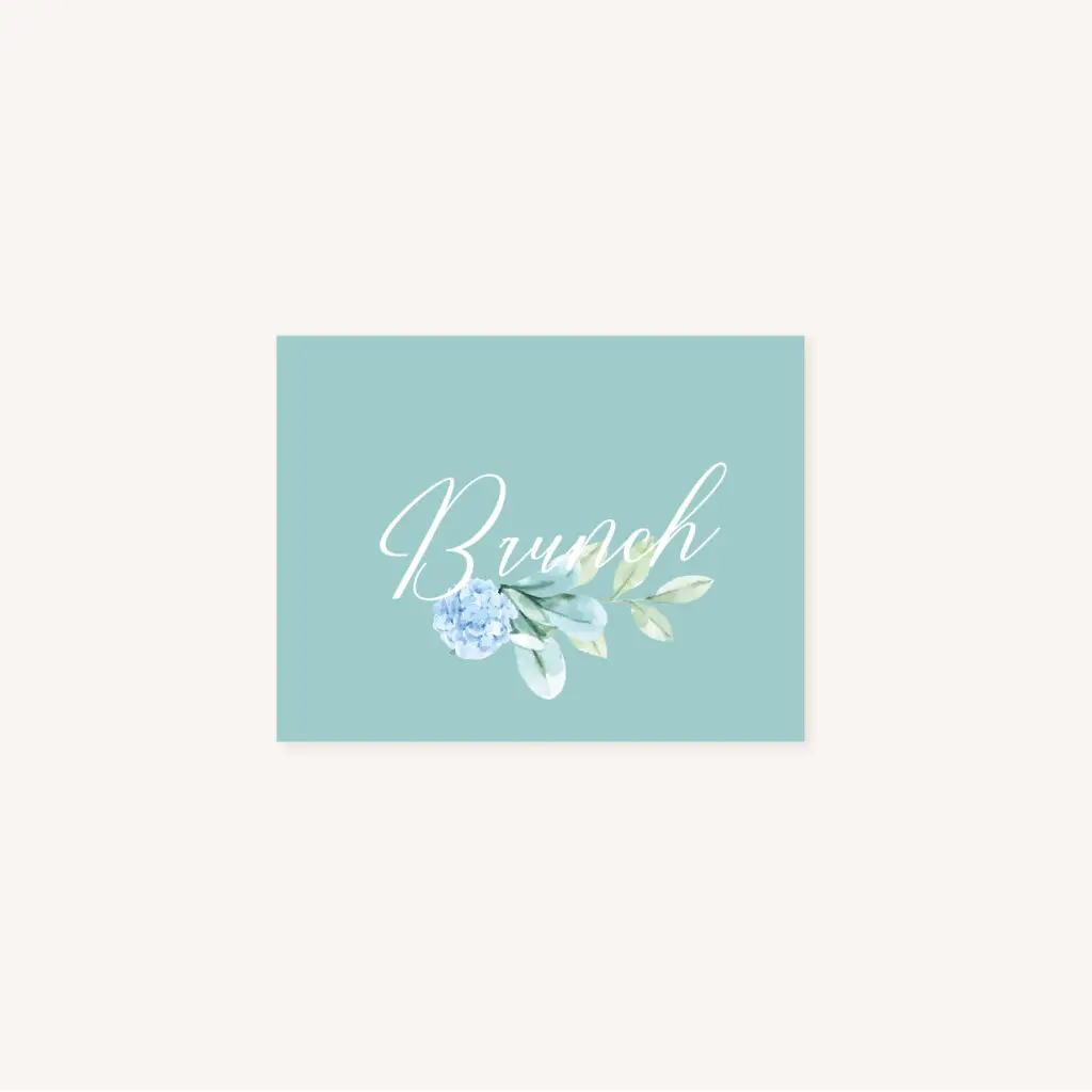 Faire-part mariage floral fleurs bleues hortensia papeterie jardin bleu
