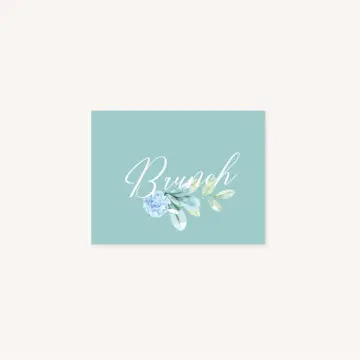 Faire-part mariage floral fleurs bleues hortensia papeterie jardin bleu