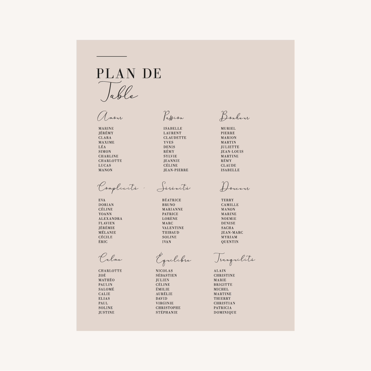 Panneau plan de table One line art – Image 5