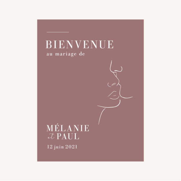 Panneau accueil One line art