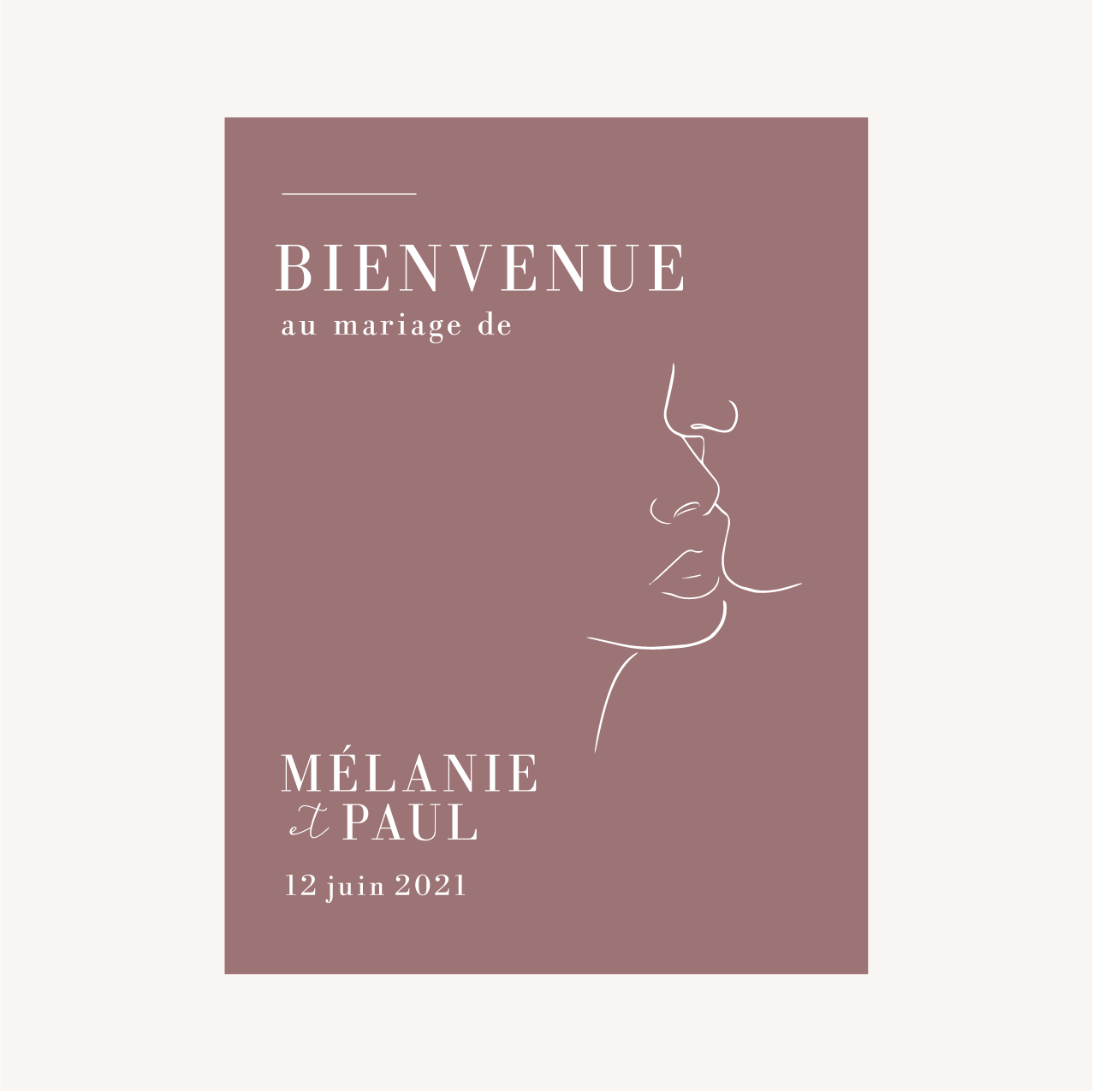 Panneau accueil One line art