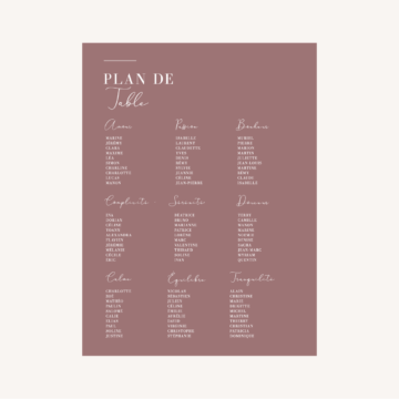 Panneau plan de table One line art