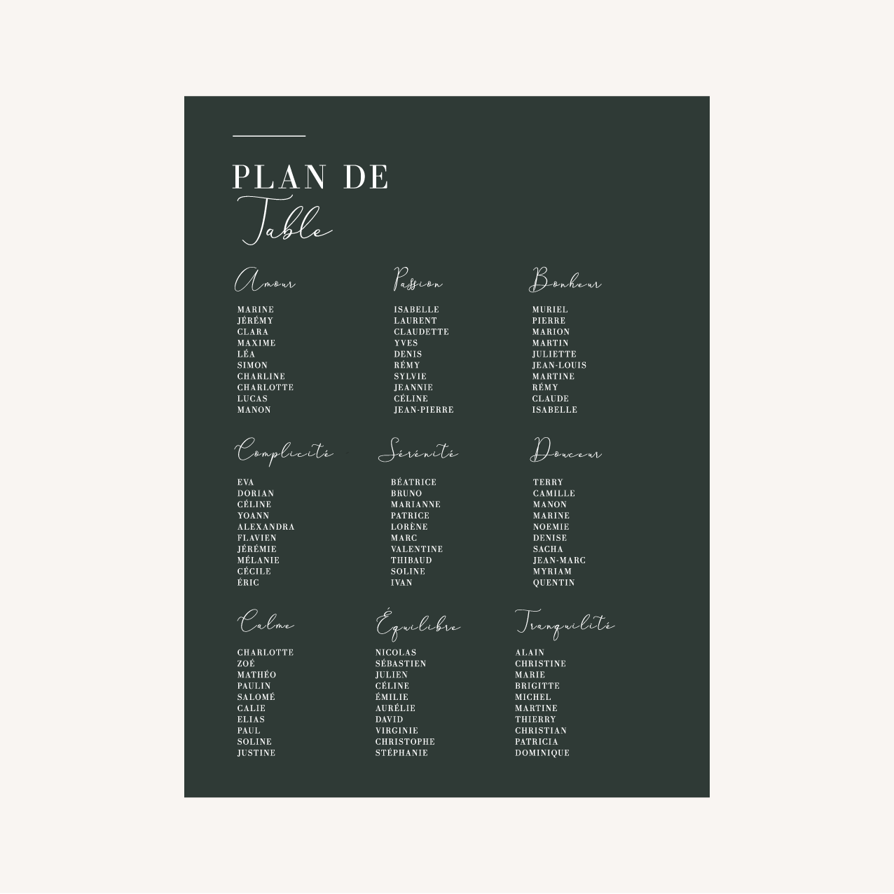 Panneau plan de table One line art – Image 7