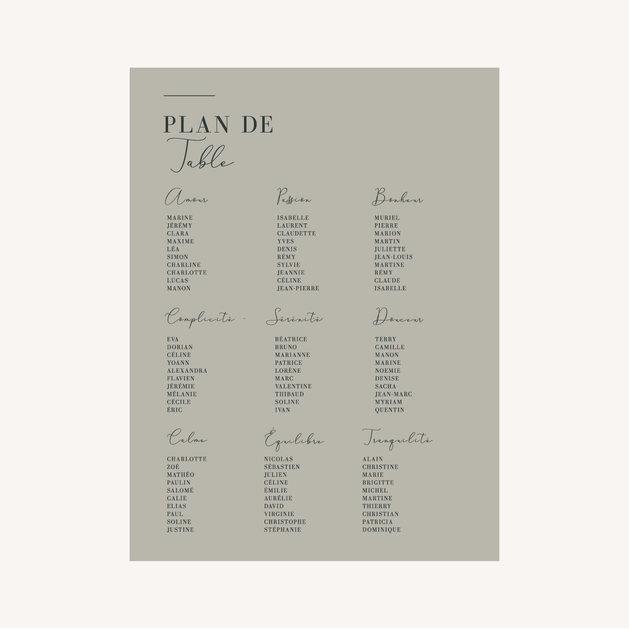 Panneau plan de table One line art – Image 6